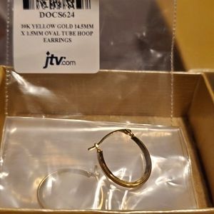 10k yellow gold oval hoop earrings